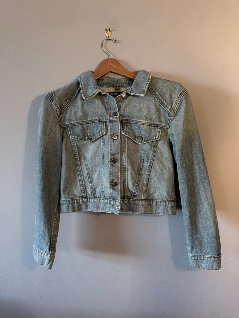 Veronica Beard Jeans Denim Jacket Light Wash Cropped Cotton Trucker XL